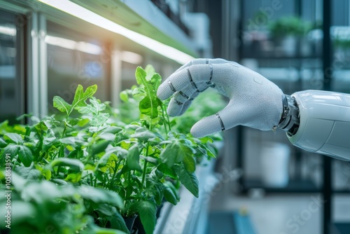 Group of scientists analyzing the role of ai in developing eco-friendly chemical processes and products photo