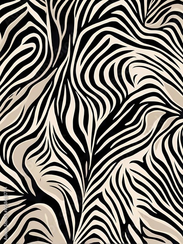 Modern zebra texture design with liquid lines, perfect for trendy wallpapers and fabrics