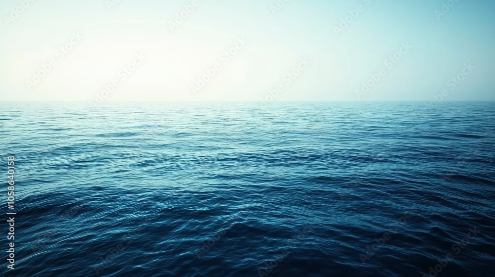 Fototapeta premium Calm Ocean Surface with Hazy Horizon