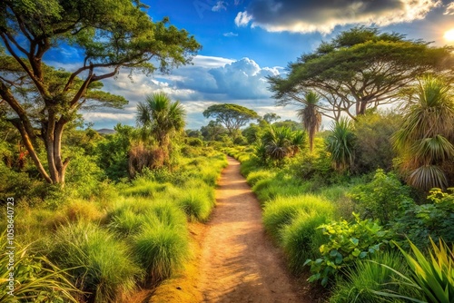 Savannah landscape with lush vegetation