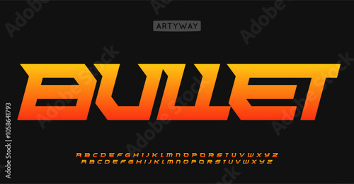 Sharp powerful alphabet, bold italic letters with acute spurs, bullet dynamic font for speed sport typography, edgy automotive logo, powerful headline, action typographic energy. Vector typeset