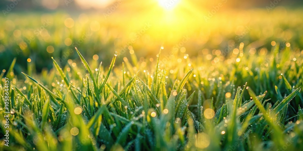 scenic morning view of grass field scenic morning view of grass field