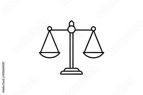 Weighing scale line art icon.