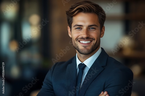 Confident Businessman in Suit and White Shirt Smiling1