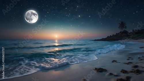 moon over the sea