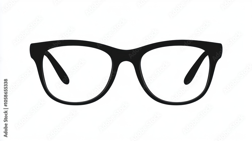 A simple black and white illustration of a pair of eyeglasses. A simple black and white illustration of a pair of eyeglasses.