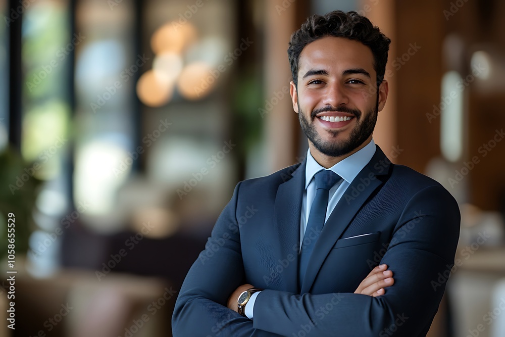 Confident Businessman in Suit with Tie and Positive Expression. Confident Businessman in Suit with Tie and Positive Expression.