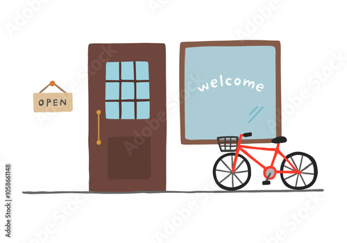 かわいい店の外観イラスト