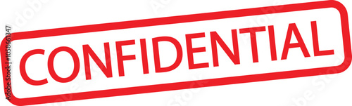 Confidential stamp icon isolated on white background . Red confidential stamp label . Vector