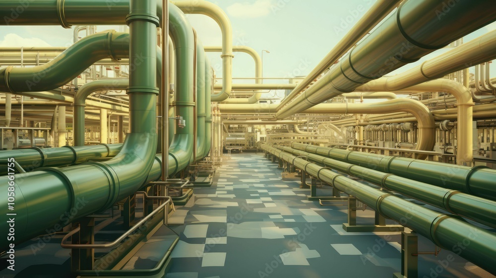 Industrial pipes in a network of paths. Industrial pipes in a network of paths.