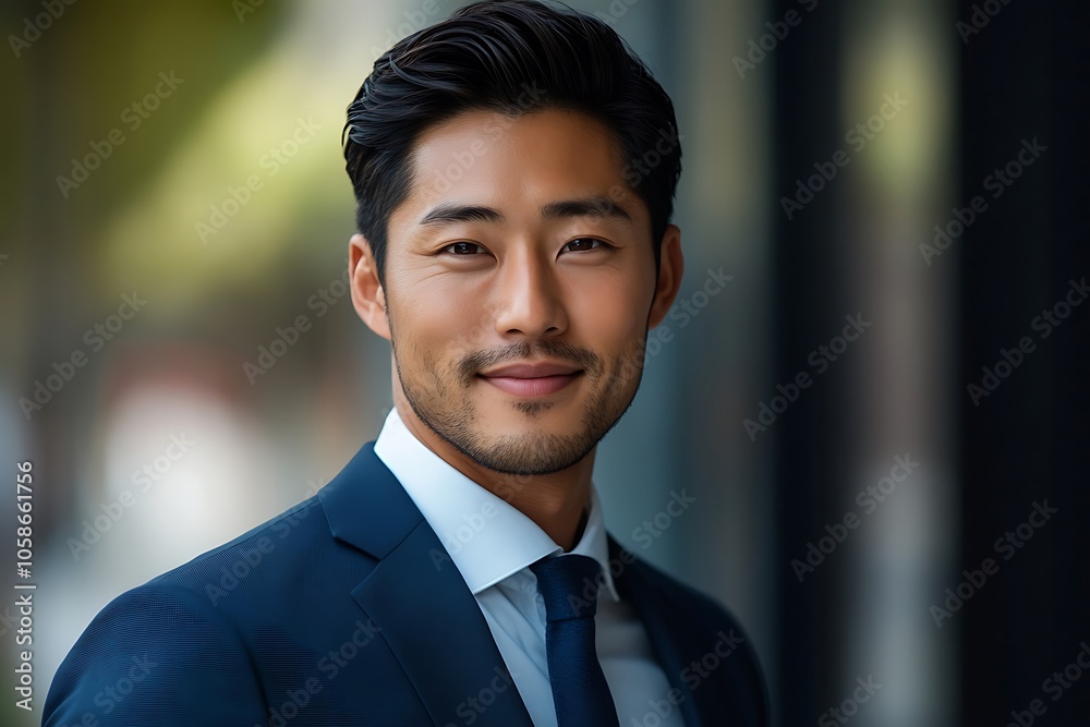 Confident Businessman in White Shirt and Blue Suit Confident Businessman in White Shirt and Blue Suit