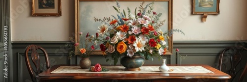 Wallpaper Mural Beautiful oil painting on canvas featuring a still life of flowers on a table, ideal for art enthusiasts and interior decor, decor, botanical, oil painting Torontodigital.ca