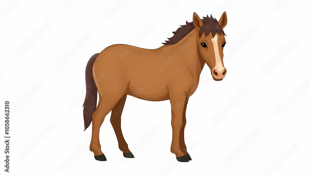 Fototapeta premium Cute Brown Shetland Pony