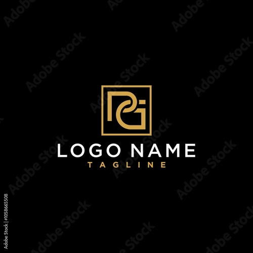 pg or gp luxury abstract initial square logo design inspiration