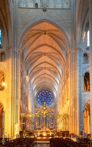 interior of Laon Cathedral - Aisne - France
