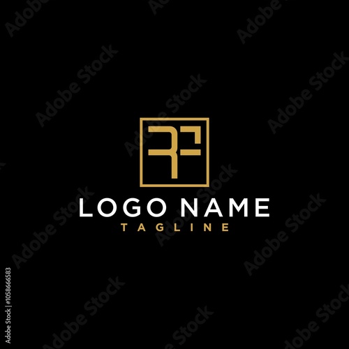 letter rf or fr luxury abstract initial square logo design inspiration