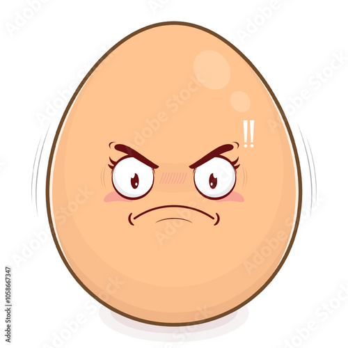 egg angry face cartoon cute