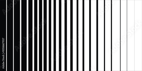 Halftone gradient lines pattern. Faded halftone black lines. Faded gradient background. Horizontal abstract geometric texture with parallel lines.