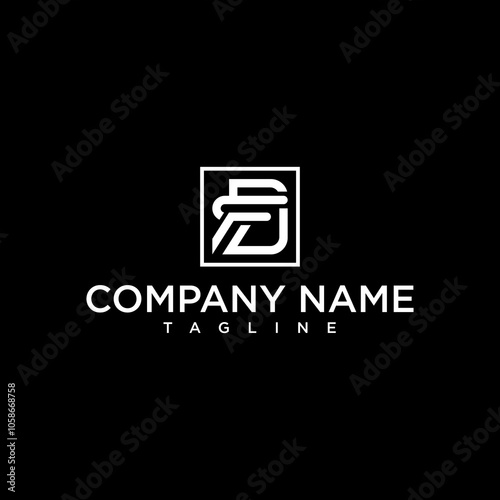 fd or df luxury initial square logo design inspiration