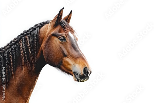 Elegant Horse with Braided Mane Ready for Showcase