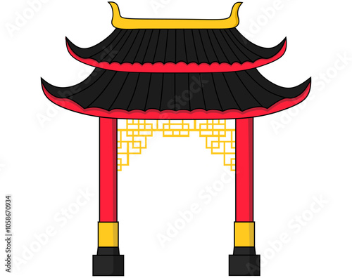 chinese temple in the frame