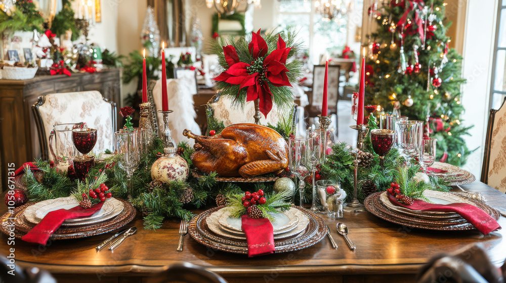 Christmas Dinner Table Setup Christmas Dinner Table Setup
