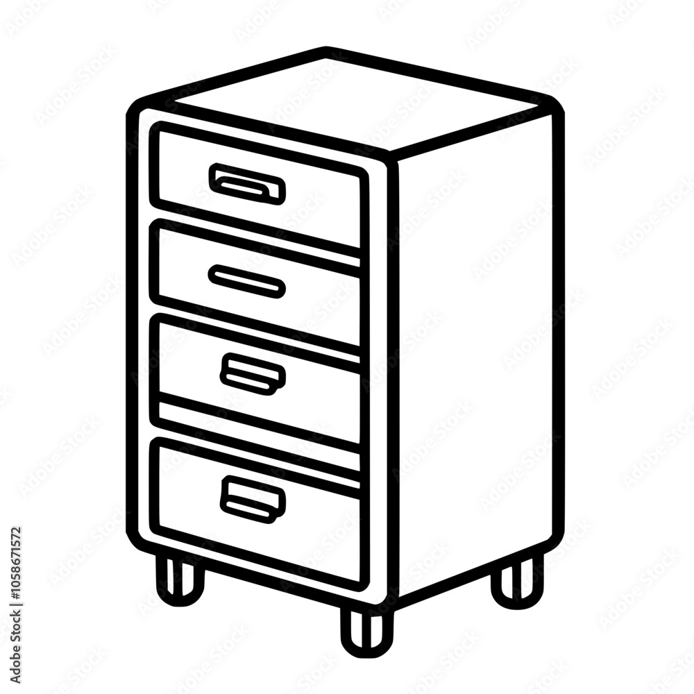 Icon of a filing cabinet with drawers, suitable for office and organization themes Icon of a filing cabinet with drawers, suitable for office and organization themes