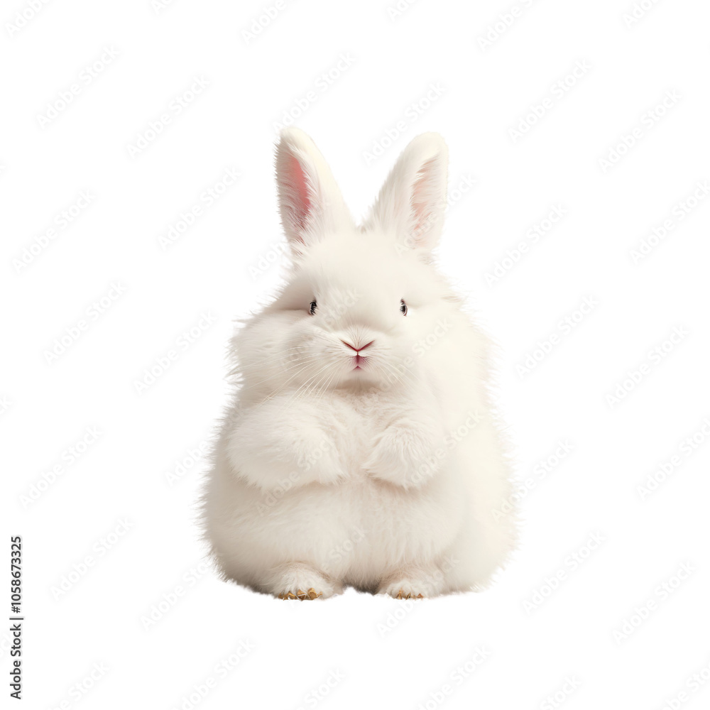 A cute and fluffy white bunny looks directly at the viewer with a curious expression, sitting peacefully against a solid black background, evoking feelings of joy and warmth. A cute and fluffy white bunny looks directly at the viewer with a curious expression, sitting peacefully against a solid black background, evoking feelings of joy and warmth.