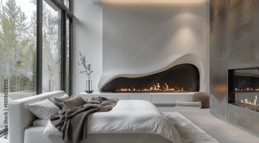 Curated visual reference: Fresh Look at High End Minimalist Bedroom With A White And Grey Color