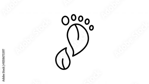 Carbon footprint animated line icon. Black color line icon animation. 4K video with transparent background