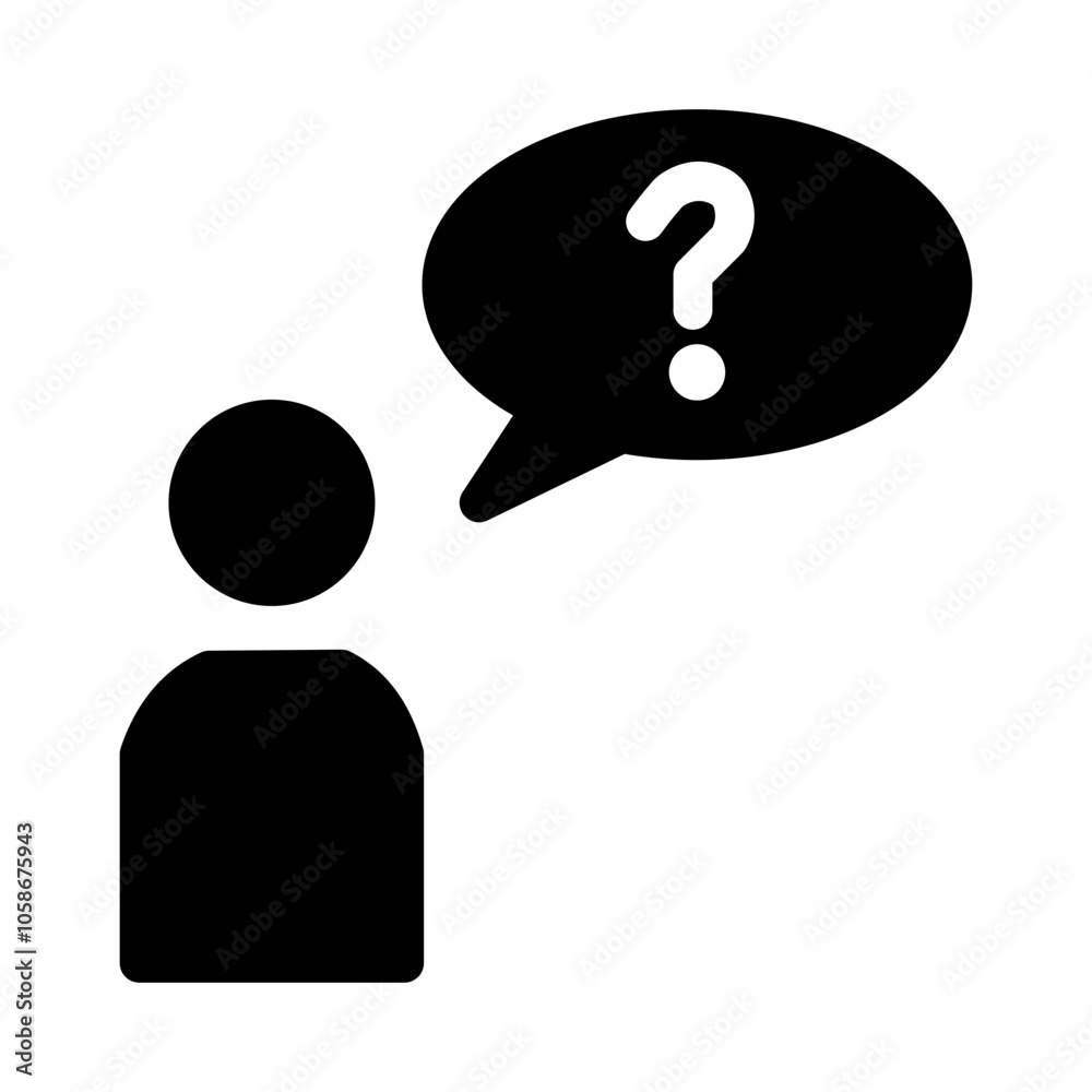 Minimalist FAQ solid icon featuring a question mark within a speech bubble, symbolizing help or information. Solid design ideal for customer support or informational interfaces. Minimalist FAQ solid icon featuring a question mark within a speech bubble, symbolizing help or information. Solid design ideal for customer support or informational interfaces.