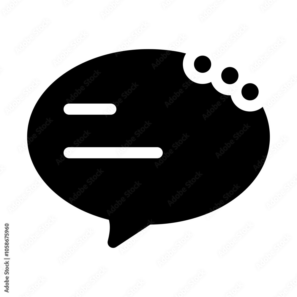 Minimalist FAQ solid icon featuring a question mark within a speech bubble, symbolizing help or information. Solid design ideal for customer support or informational interfaces.