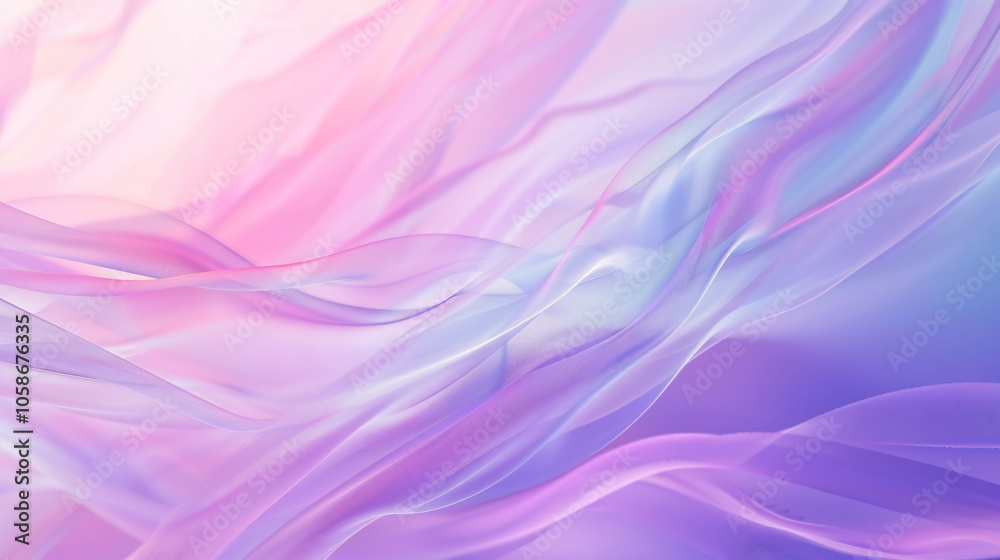 Obraz premium Abstract photo with a pastel purple-pink-blue gradient, featuring smooth lines and a Pantone color background.