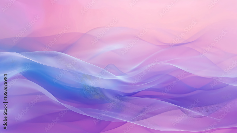 Fototapeta premium Abstract photo with a pastel purple-pink-blue gradient, featuring smooth lines and a Pantone color background.