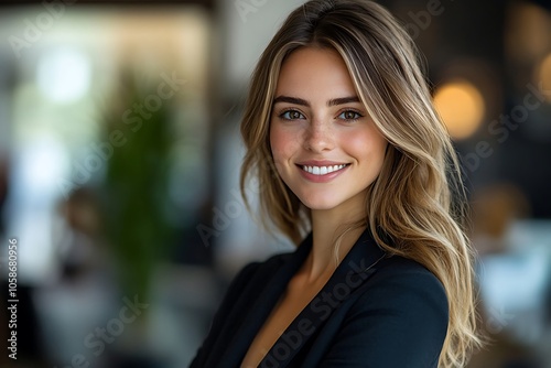 Confident Businesswoman Headshot Approachable and Elegant in the Office