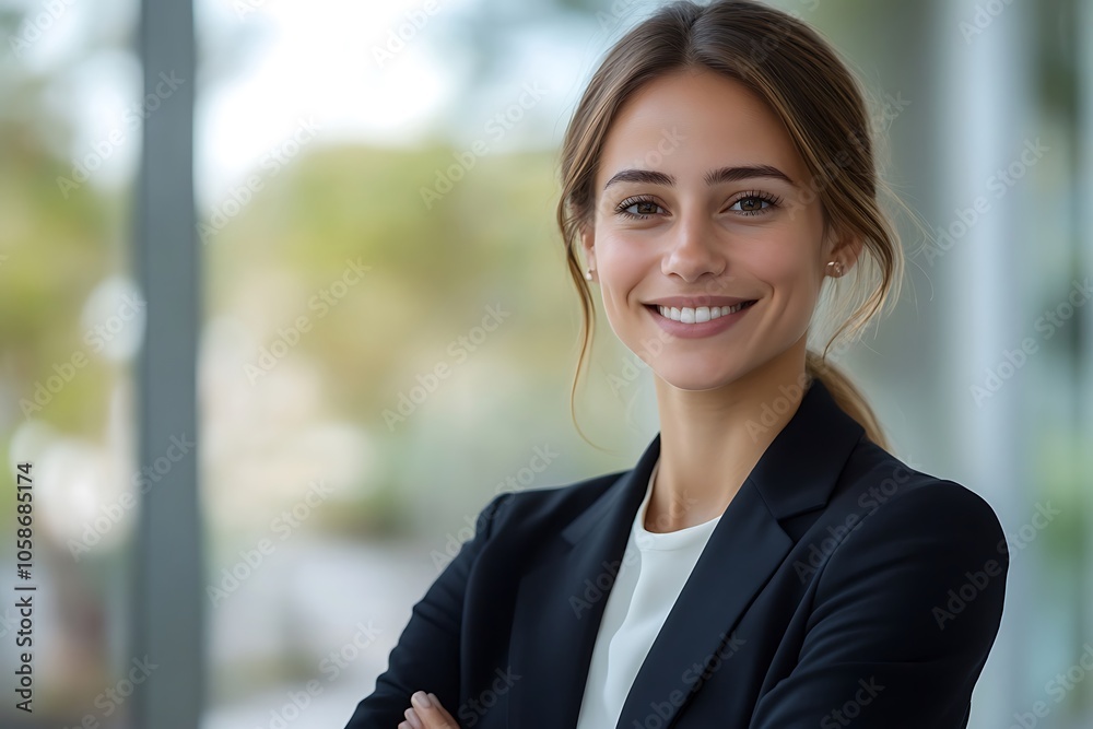 Confident Businesswoman in Black Blazer and White Blouse - Leadership Portrait Confident Businesswoman in Black Blazer and White Blouse - Leadership Portrait