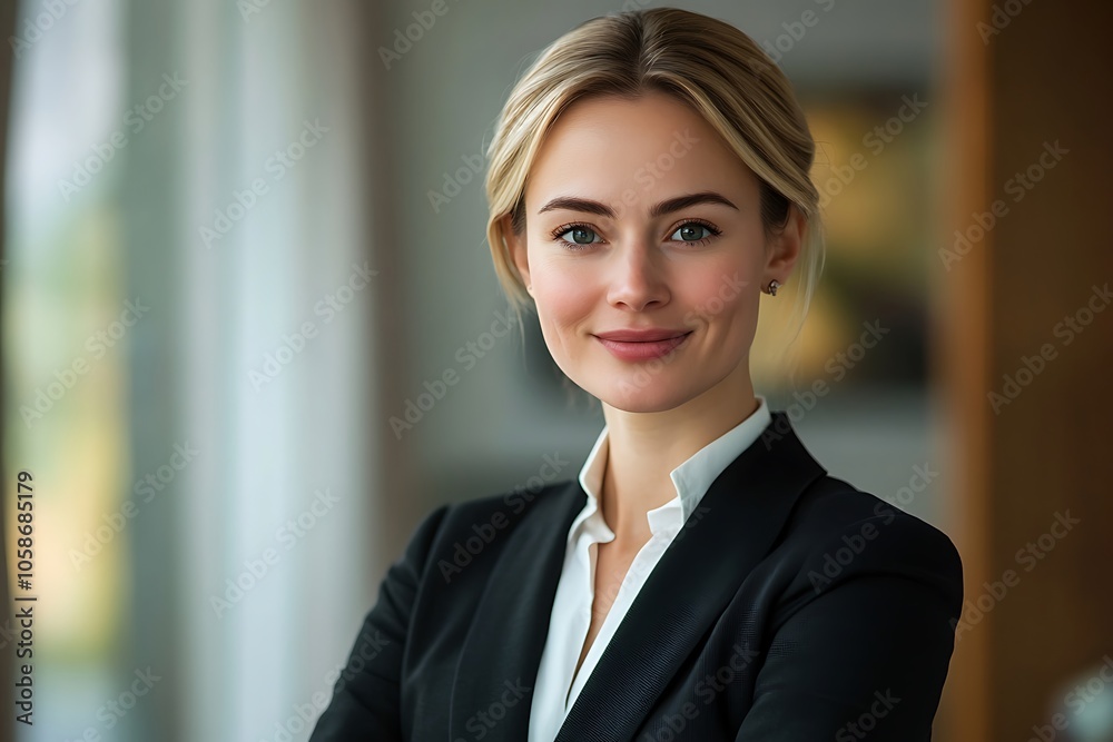 Confident Businesswoman in Black Blazer and White Shirt - Corporate Headshot Confident Businesswoman in Black Blazer and White Shirt - Corporate Headshot