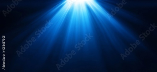 Blue Light Rays Abstract Background - Digital Art