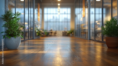 Wallpaper Mural Blurred office interior with glass doors, creating modern workspace design concept Torontodigital.ca