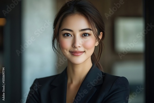 Confident Businesswoman in Black Blazer, Portrait