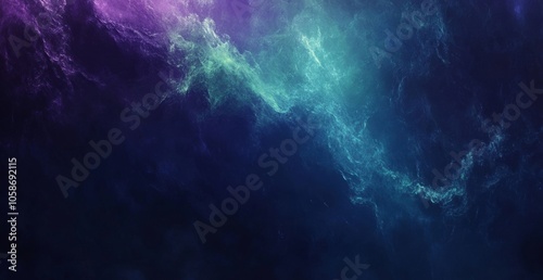 Abstract Cosmic Background: Blue and Green Nebula