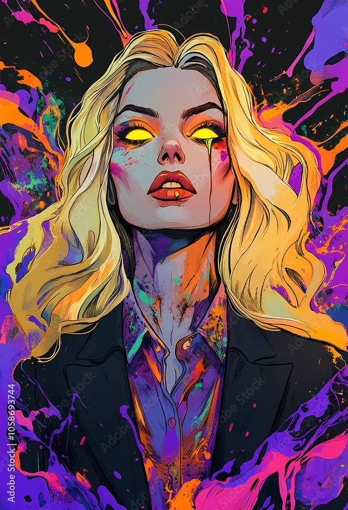 Cool girl with yellow eyes Cool girl with yellow eyes