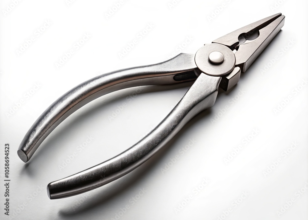 Fashion Photography of Pliers on White Background - Industrial Chic, Modern Design, Stylish Tools, Creative Composition, Minimalist Aesthetic, Professional Photography, High Contrast Fashion Photography of Pliers on White Background - Industrial Chic, Modern Design, Stylish Tools, Creative Composition, Minimalist Aesthetic, Professional Photography, High Contrast