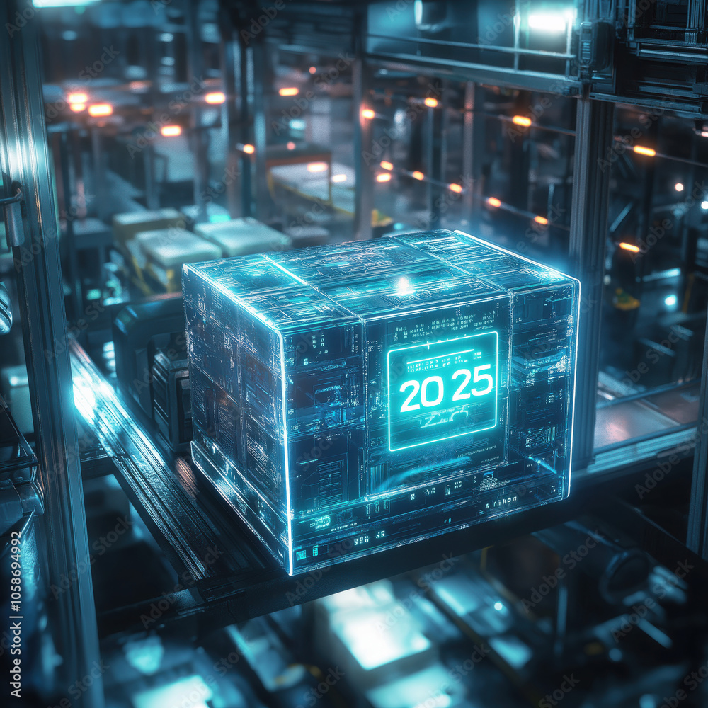 Obraz premium Smart Warehouse Technology 2025