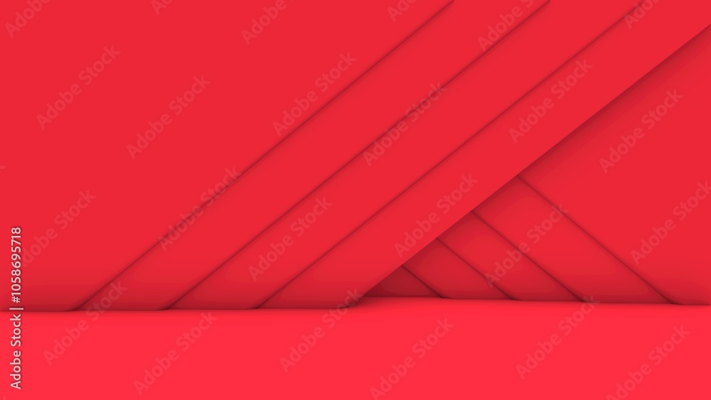 Red room with curtains