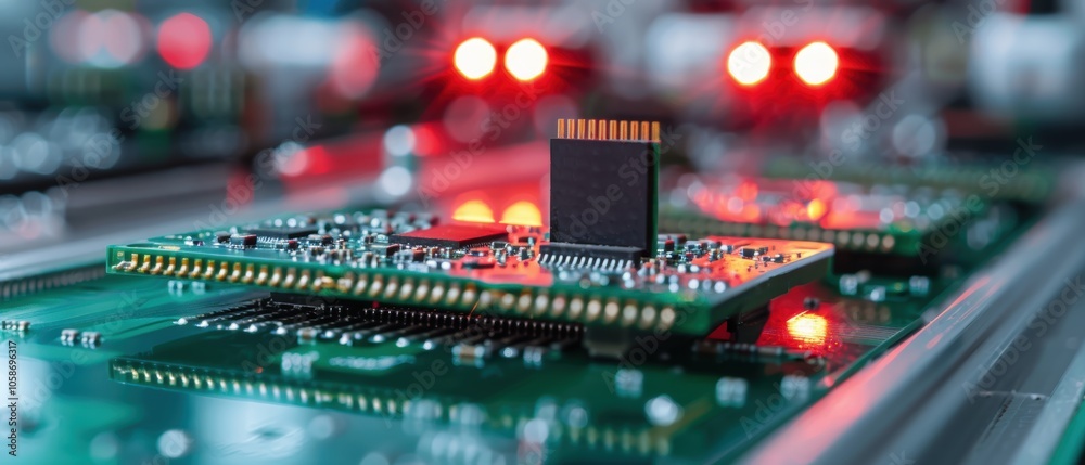 Array of Circuit Boards with LED Indicators Array of Circuit Boards with LED Indicators