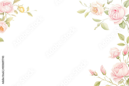 PNG Roses border backgrounds flowers painting.