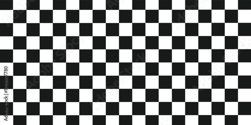 Chess perspective floor background. Black and white chess board perspective floor texture. Chess board pattern surface. Fading and disappearing chess board background.
