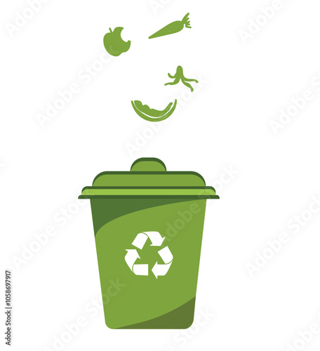 Recycle bin vector illustration. Colorful recycle bin	