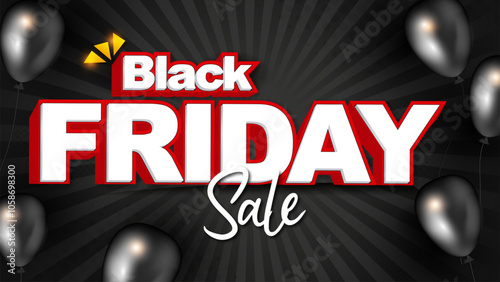 black friday sale background with dark balloons